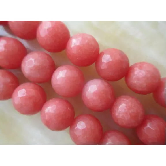 GKNET 8/10mm Faceted pink Ruby Loose Beads Gemstone 15" AAA##HL091-8mm