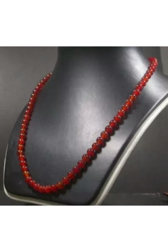 8/10mm Natural Red JADE round Bead Beads Necklace 24"-8mm