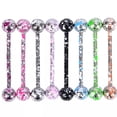 thumbnail image 1 of GKNET 8PCS/Set Mix Colorful Stainless Steel Ball Tongue Bar Ring Body Piercing Jew..X, 1 of 6