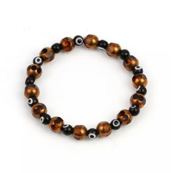 GKNET 8mm Natural Stone Pearl Evil Eye Hamsa Bead Bracelet Adjustable Delicate Jewelry Gift New-Evil Eye Bracelet#7