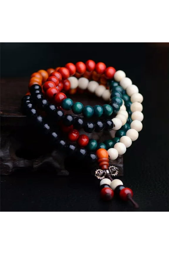 8mm Tibetan Buddhism Mala Sandal Prayer Beads 108 Beads Bracelet Necklace n&C GA-Multicolor