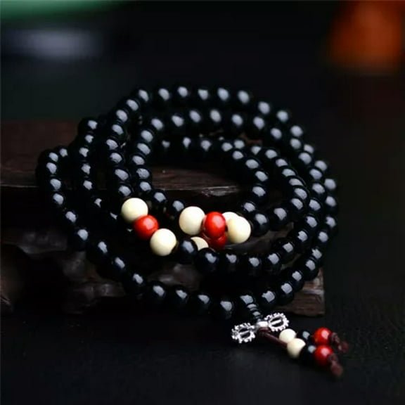 GKNET 8mm Tibetan Buddhism Mala Sandal Prayer Beads 108 Beads Bracelet Necklace n& WY4-Black