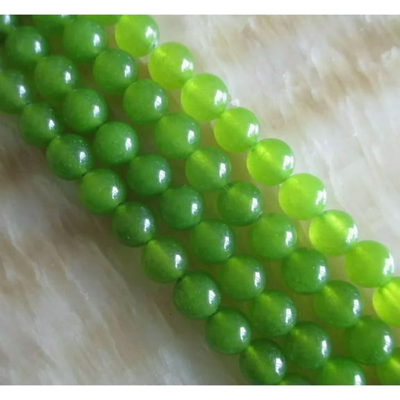 GKNET 8mm green Round Ruby Gemstones Loose Beads 15"##HL706