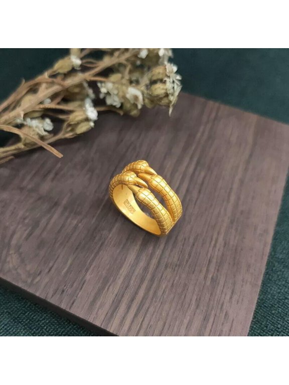 925 Silver Eagle Claw Ring Natural Women Delicate Jewelry Amulet Gild Chinese