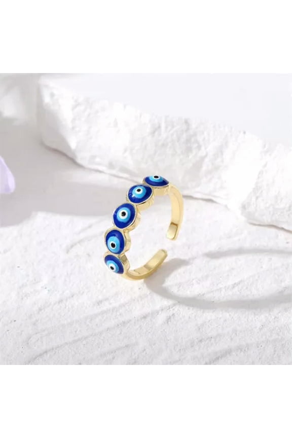 925 Silver Plated Turkish Lucky Blue Evil Eye Finger Ring Women Men Delicate Jewelry Gift-17-Blue Eye