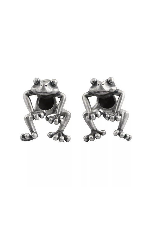925 Sterling Silver Frog Cute Animal Ear Studs Post Earrings Punk Vintage Gothic