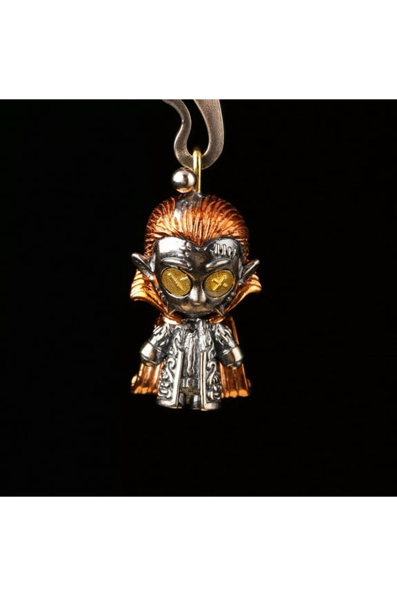 925 Sterling Silver Indian Voodoo Doll Figurine w/ Cloak Necklace Pendant Charm