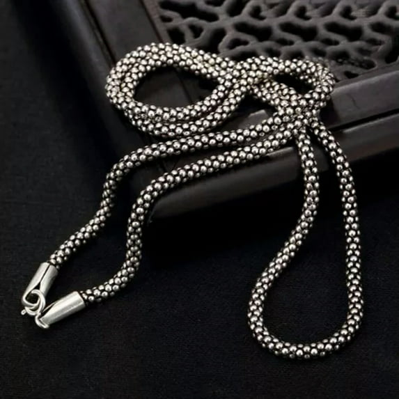 GKNET 925 Sterling Silver Popcorn Chain Necklace A2422-3mm-20" - 50cm