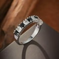 thumbnail image 1 of GKNET 925 Sterling Silver Rings Black Zircon Crystal Round Rings Women Fashion Jewelry-7, 1 of 6