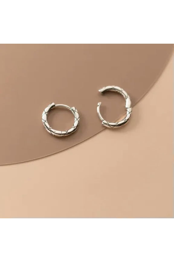 925 Sterling Silver Small 14mm Hoop Sleeper Earrings (Pair)