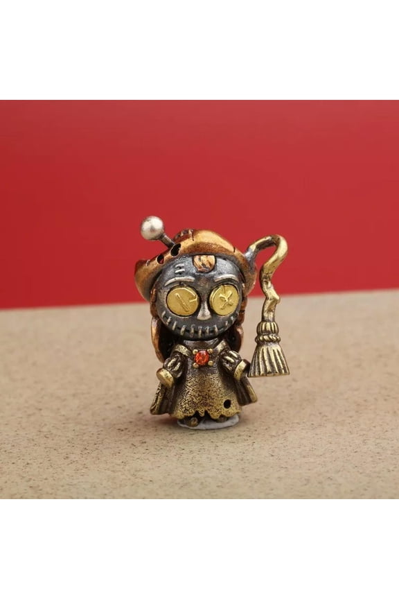 925 Sterling Silver Sorceress Witch Indian Voodoo Doll Figure Necklace Pendant