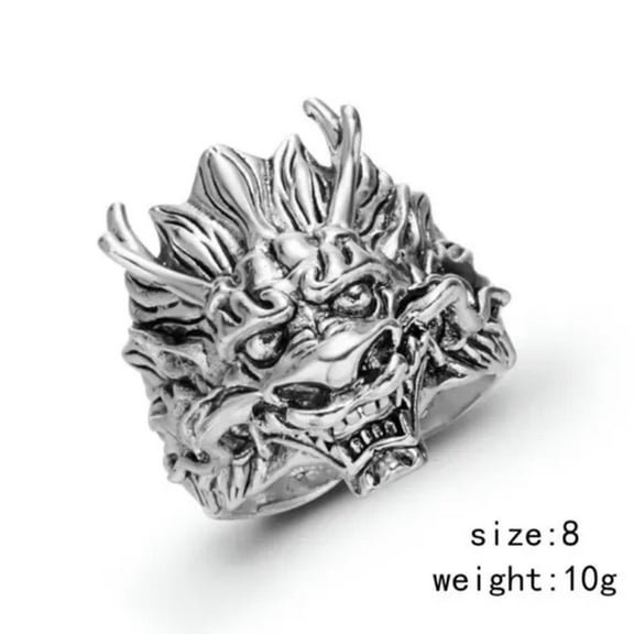 GKNET 925Sliver Plated Retro Animal Open Ring Finger Ring Delicate Jewelry Adjustable Wholesale-4.Dragon Ring