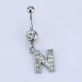 thumbnail image 1 of GKNET A-U Alphabet Anti-allergic Charm Navel Belly Button Ring Body Piercing Jewelry-N, 1 of 9