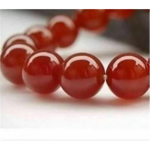 GKNET AAA+++ 6/8/10mm Natural Red Ruby Gemstone Round Carnelian Loose Beads 15''-8mm