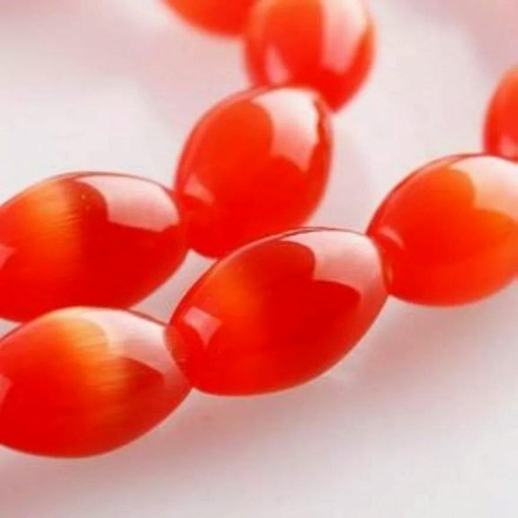 GKNET AAA 8x12mm Red Mexican Opal Gemstone Rice Loose Bead 13''