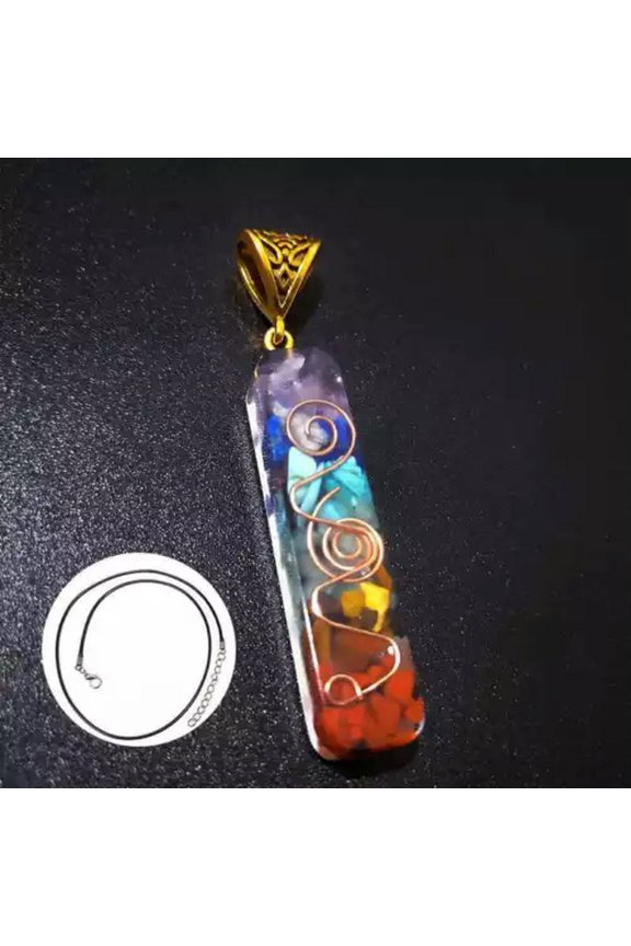 AAA Natural Quartz Crystal Point Stone Pendant Energy Healing Necklace Amulet US-7 Chakra Orgone Pendant (Small)
