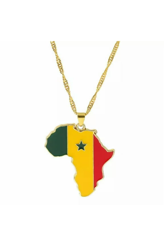 Africa Map Pendant Necklace Delicate Jewelry Ghana Nigeria Congo Sudan Somalia Uganda-Senegal