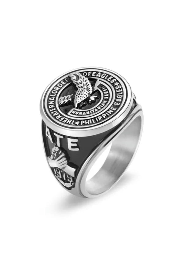 American Soldier Eagle Stainless Steel Ring Men's Stainless Steel Ring-Silver-9