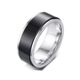 thumbnail image 1 of GKNET Anti-anxiety Spinner Fidget Rotating Rings Men Women Band Stainless Steel Rings-black and white-9, 1 of 9