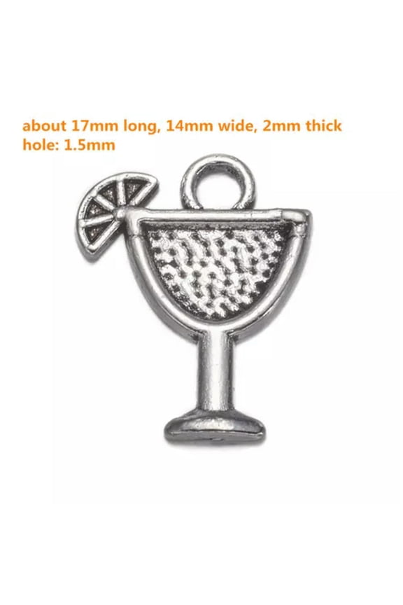 Antique Silver Alloy Charms Pendants Bulk Crafting Delicate Jewelry Accessory Making-Goblet (20pcs)