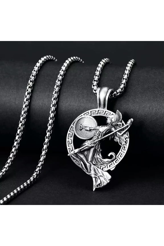 Athena Pendant Greek Goddess Necklace Men Women Stainless Steel Delicate Jewelry Gift