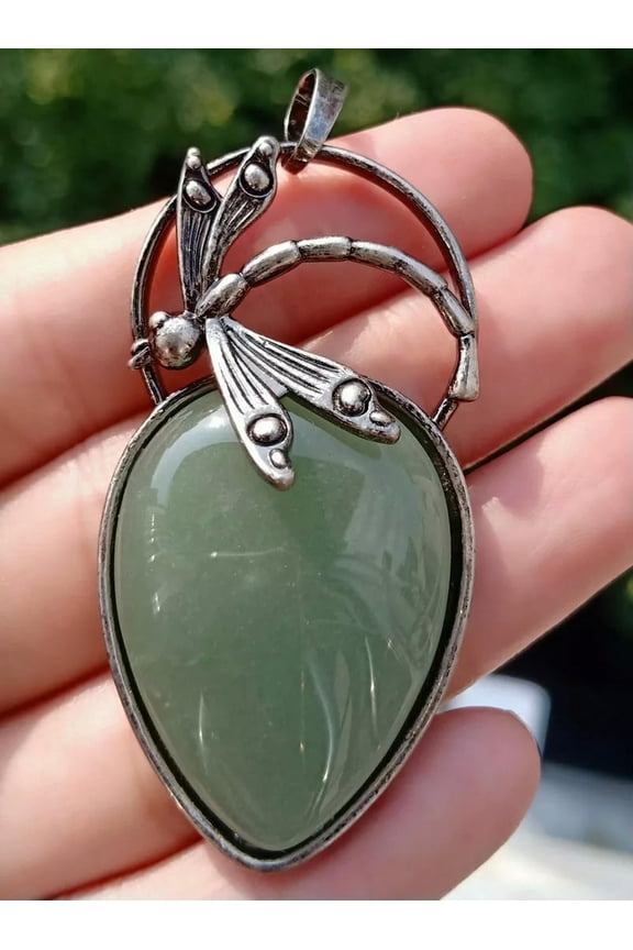 Aventurine stone bead Energy Reiki Chakra Dragonfly Amulet Pendant
