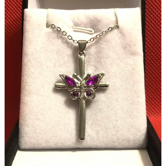 GKNET Beautiful Boho Butterfly Elements With Cross Necklace