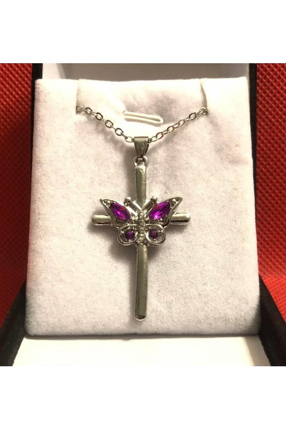 Beautiful Boho Butterfly Elements With Cross Necklace