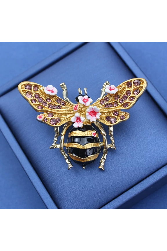 Bee Brooch with Blooming Wings Fashionable and Creative Insect Brooch for Women