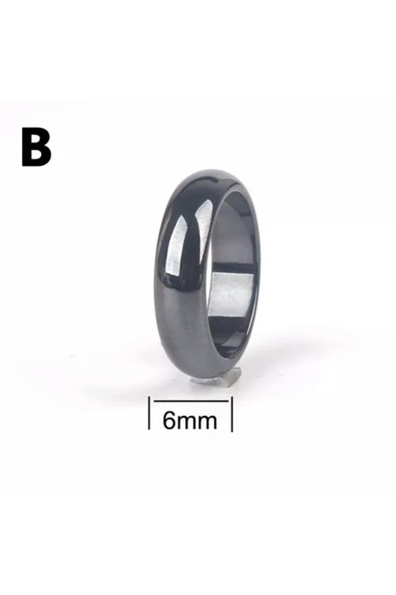 Black Hematite Magnetic Healing Ring Band Women Men Delicate Jewelry Accesseries #6-12-Arc(6T)-8