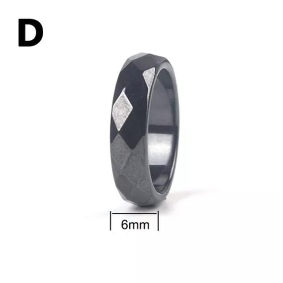 GKNET Black Hematite Magnetic Healing Ring Band Women Men Delicate Jewelry Accesseries #6-12-Section(6T)-6