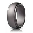 thumbnail image 1 of GKNET Black Silicone Ring Rubber Wedding Band Flexible for Men Workout Male Lifestyle-dark grey-9, 1 of 6