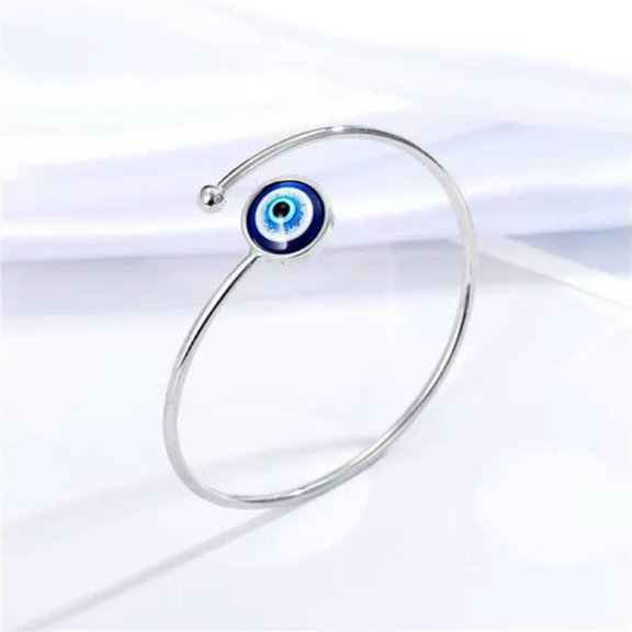 GKNET Blessed Evil Eye Bracelet for Women Men Lucky Amulet Open Adjustable Bangle Gift-#2