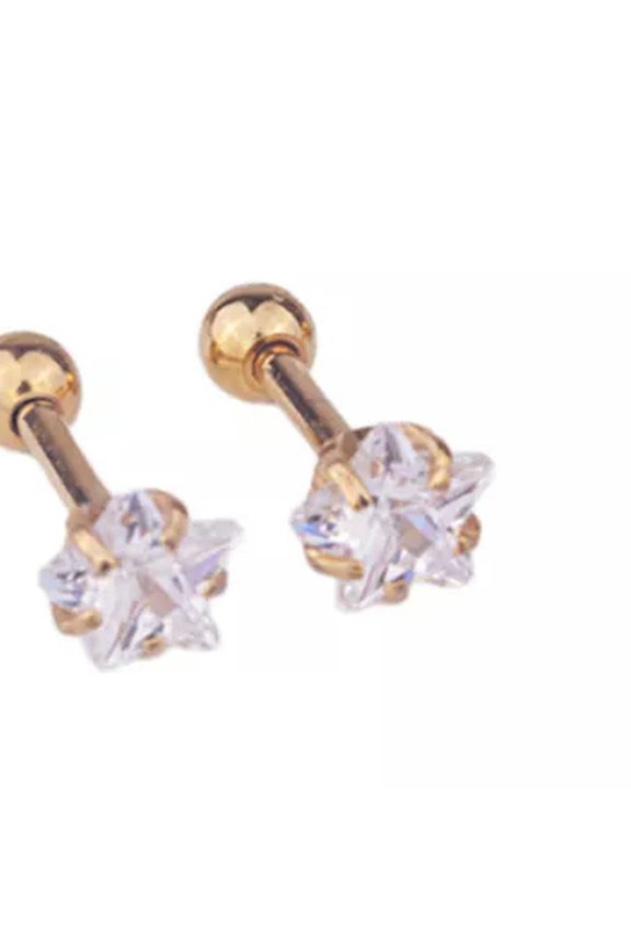 Body Piercing Delicate Jewelry Cartilage Earring Stud Screw Ball Back Piercing Stud Gifts-golden 5mm