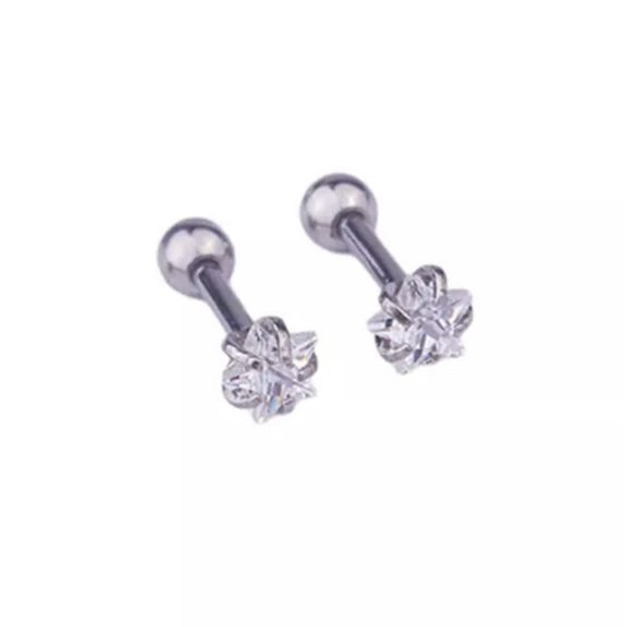 GKNET Body Piercing Delicate Jewelry Cartilage Earring Stud Screw Ball Back Piercing Stud Gifts-silver 4mm