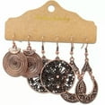 thumbnail image 1 of GKNET Boho 3Pairs Boho Gypsy Earrings Set Tribal Ethnic Hook Drop Dangle Women JEWELRY-Waterdrop, 1 of 9