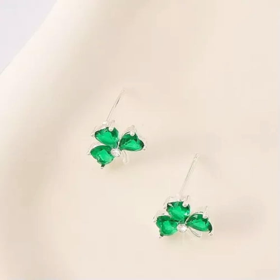 GKNET Boho Crystal St. Patrick's Day Clover Ear Stud Earrings Dangle Delicate Jewelry Women-#3