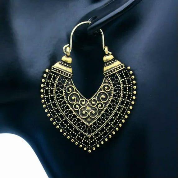 GKNET Boho Gypsy Earrings Tribal Ethnic Festival Tassel Ear Hook Dangle Jewellery Gift-1pair Gold
