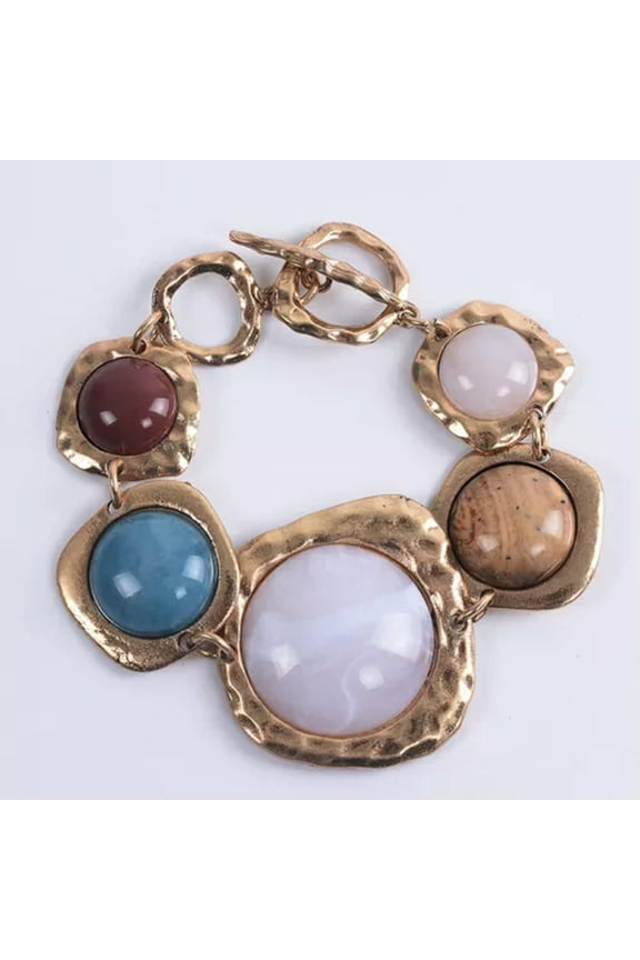 Bracelet Trend Personality Geometric Metal Stone Bracelet Bracelet-Gold-A2