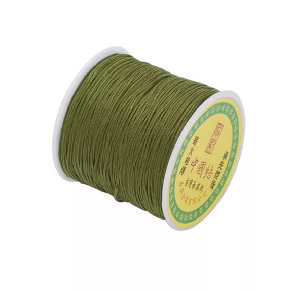 GKNET Braided Nylon Beading String Knotting Cords 0.8mm Multi-Color Bracelets Jewelry-Olive