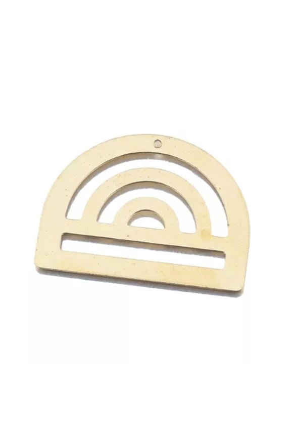 Brass Rainbow Pendant Arched Window Shaped Half Circle Round Charms Diy For Boho-Blank