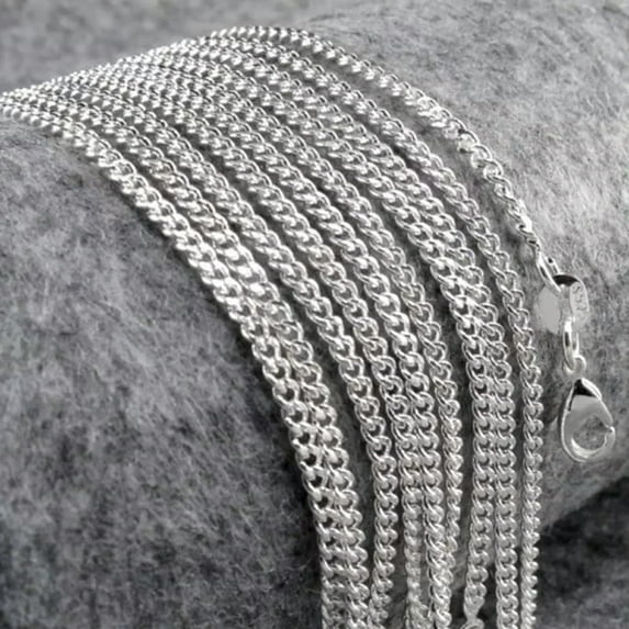 GKNET Bulk Silver Plated Male Female Figaro Rolo Snake Box Chain Necklace 16"-30" inch-16"-009 1.5mm Rolo Curb Chain