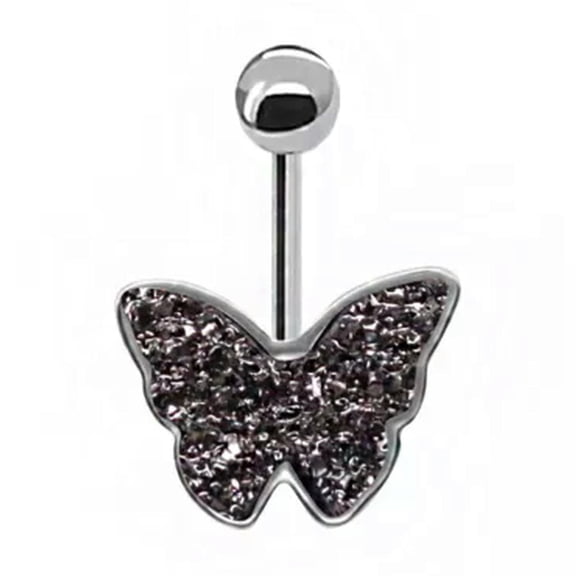 GKNET Butterfly Heart Belly Button Ring Body Piercing Daisy Dragonfly Navel Ring-3