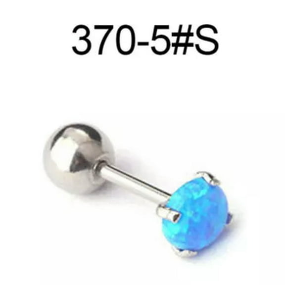 GKNET Cartilage Earrings Stud Rook Piercing Opal Gem Ball Flat Back Tragus Nose Helix-3705#S-3mm