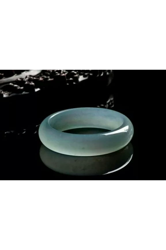 Chinese Natural Grade A Jade Jadeite Bangle blue Bracelet 60mm