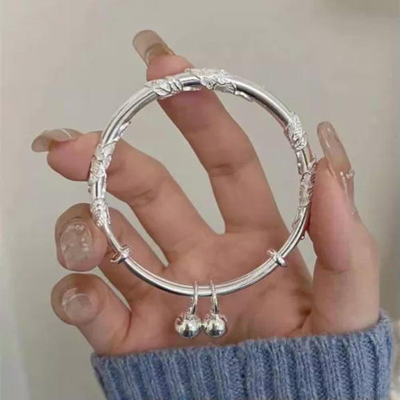 GKNET Chinese Style Floral Butterfly Push-pull Bangle Bamboo Link Flower Bud Brace WY4-3