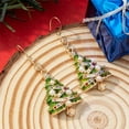 thumbnail image 1 of GKNET Christmas Xmas Tree Pearl Crystal Earrings Hook Drop Dangle Women Delicate Jewelry Gift, 1 of 4