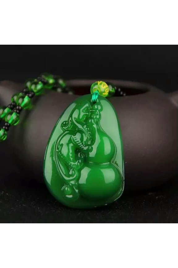 Classic Natural Chinese Agate Pendant Jade Necklace Blessing Lucky Amulet Gi WY4-A9