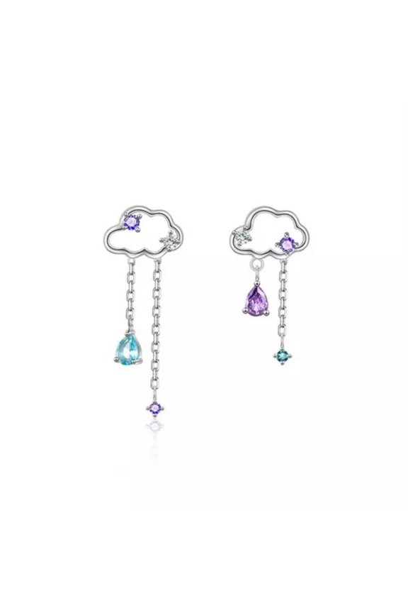 Cloud Cute Crystal Gold Plated Ear Stud Earrings Dangle Drop Tassel Women Gift-5.Cloud Earrings