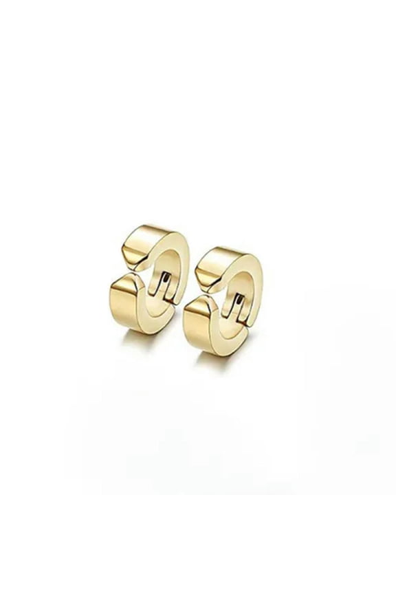 Colorful Non Piercing Magnet Earrings Stainless Steel Charm Hoop Earrings Set-Gold